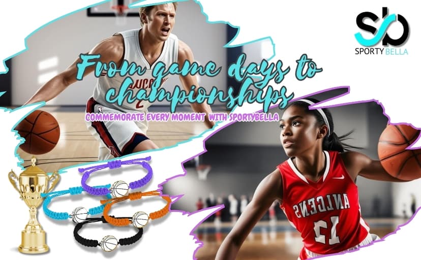 Sportybella Unisex Basketball Charm Bracelet - Adjustable Friendship Bracelet With Basketball Charm