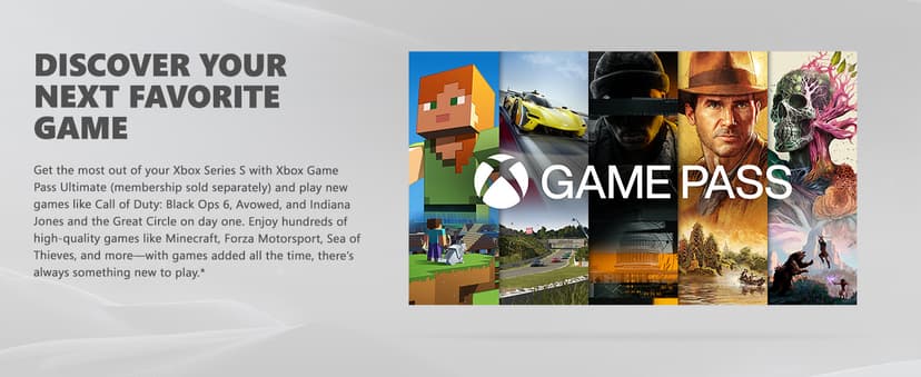 Xbox Series S - All Digital Gaming Console - 512GB SSD - Includes Xbox Wireless Controller - 120FPS - Robot White