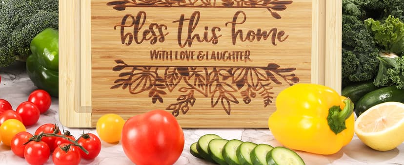 House Warming Gifts New Home, Engraved Cutting Board Housewarming Gifts, New Home Gift Ideas for New Homeowner, New House Gifts for Women Men Couple Neighbor Friend Family - Bless This Home