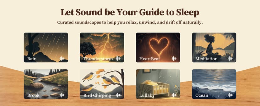 Housbay Wooden Sound Machine Alarm Clock for Bedrooms - Gentle Wake-Up with Birdsong, White Noise for Sleeping, Small Digital Clock for Phone-Free Routine