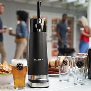 FIZZICS - DraftPour Beer Dispenser - Converts Any Can or Bottle Into a Nitro-Style Draft, Gift for Men and Beer Enthusiast, Beer Tap Draft Machine - Carbon