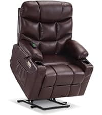 MCombo Power Lift Recliner Chair with Extended Footrest for Elderly People, Fabric 7283 (Dark Gray, Large)