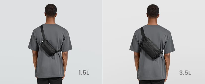 tomtoc tomtoc 1.5L Sling Bag with RFID Blocking, Crossbody Bag Minimalist Chest Shoulder Pack for Men and Women, Water-resistant Lightweight Casual Waist Fanny Pack for Travel, Daily Use