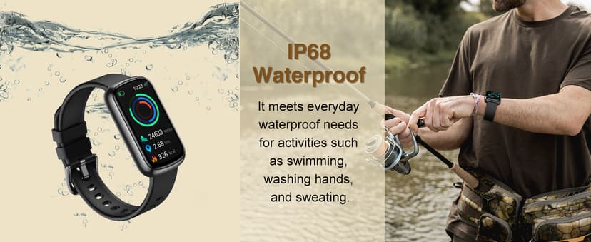 Fitness Tracker, Smart Watches for Women Men with 24/7 Heart Rate/Blood Pressure/Blood Oxygen Monitor, Sleep Tracker, Calories&Step Counter, IP68 Waterproof Health Activity Trackers for Android&iPhone