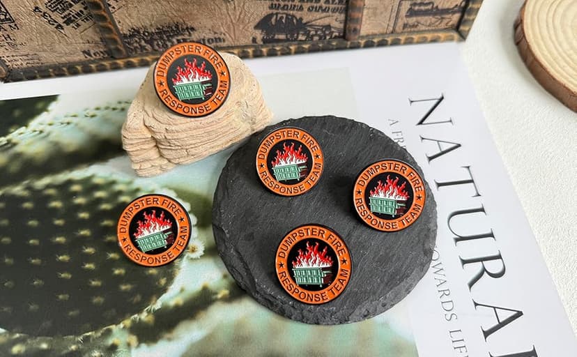1Pcs/5Pcs/10Pcs Dumpster Fire Enamel Pins Response Team Alloy Badges for Jackets Hilarious Gifts for Coworkers Team Members