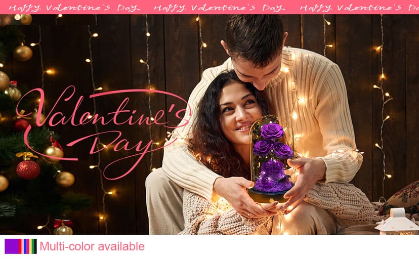 Christmas Flowers Roses Gifts for Mom,Forever Real Preserved Roses in Glass Dome,Christmas Anniversary Thanksgiving Gifts for Wife Girlfriend Women Best Friend Grandma/Purple Rose