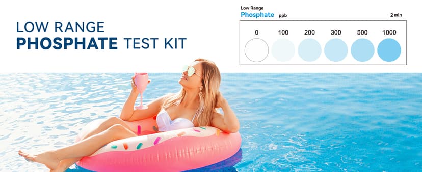 Phosphate Test Kit for Pool,50 Strips Phosphate Test Strip Quick and Accurate Swimming Hot Tub and Spa Water Testing