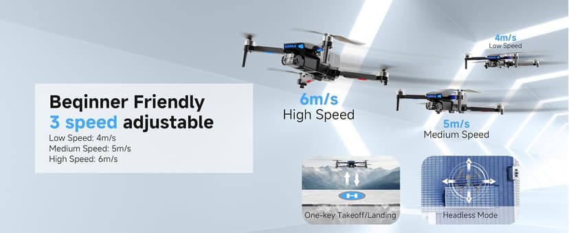 PLEGBLE Drones with Camera for Adults 4K, FPV Drone for Kids Beginners, Foldable RC Quadcopter with 3 Batteries 45 Mins Long Flight Time, Brushless Motor, One Key Start, Toys Gifts for Boys Teen Men