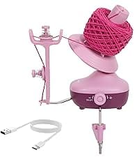 Etcokei Yarn Winder, Electric Yarn Ball Winder for Crocheting, Compact Yarn Cake Winder with Strong Tension Stepless Speed, Automatic Yarn Spinner Wool Winder, Ideal Helper for Knitting Lovers(White)