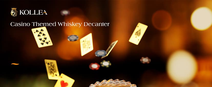 Kollea Blackjack Whiskey Decanter Set, 37.2 Oz Casino Style Decanter with 4 Glasses, Liquor Dispenser, Funny Birthday Gifts for Men Dad, Him, Boyfriend, Poker Game Night Essentials, Bar, Party Decor