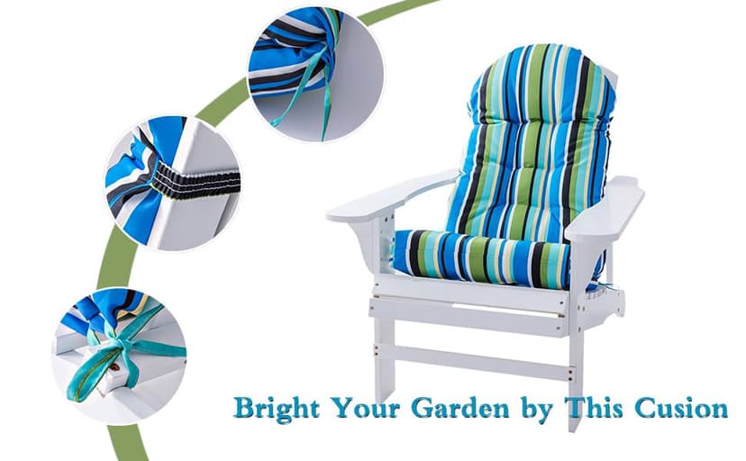 Enipate Weather Resistant Adirondack Chair Cushions High Back Indoor Outdoor Patio Tufted Thicken Lounge Cushion Seat Pads