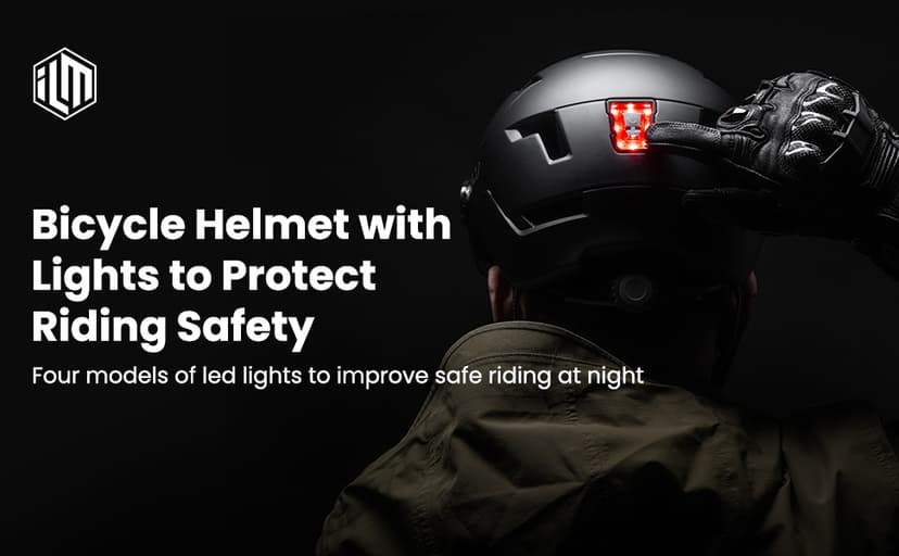 ILM Adult Bike Helmet with USB Rechargeable LED Front and Back Light Mountain&Road Bicycle Helmets for Men Women Removable Goggle Cycling Helmet E3-10L