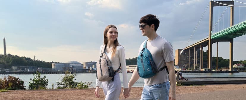 WATERFLY Crossbody Sling Backpack Sling Bag Travel Hiking Chest Bag Daypack (Black)