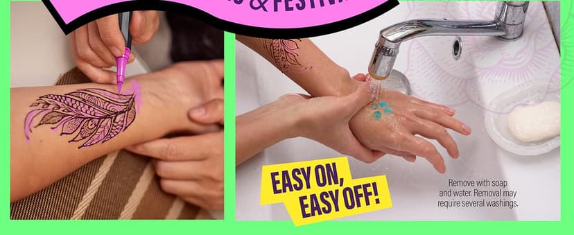 Pretty Me Temporary Tattoos Markers - Henna Body Tattoo Kit for Girls & Adults - Skin Pens for Teen Girl Gifts Trendy Stuff - 12 + Year Old - Cool Birthday Gift Ideas Teens 12 13 14 15 16 17 18 Tween