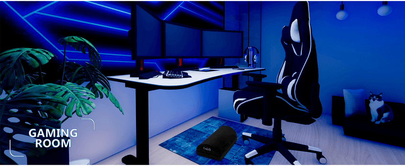 ComfiLife Foot Rest for Under Desk at Work – Adjustable Height Memory Foam Foot Stool for Under Desk, Office Chair & Gaming Chair – Ergonomic Footrest for Back & Hip Pain Relief (Black)