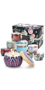 Scented Candles Gift Set, 8% Essential Oil, 4 Pack Aromatherapy Candle, Stress Relief Gifts for Women,120H Burning, Candles for Home Scented, Ideal for Birthday, Christmas, Thanksgiving, Mother's Day