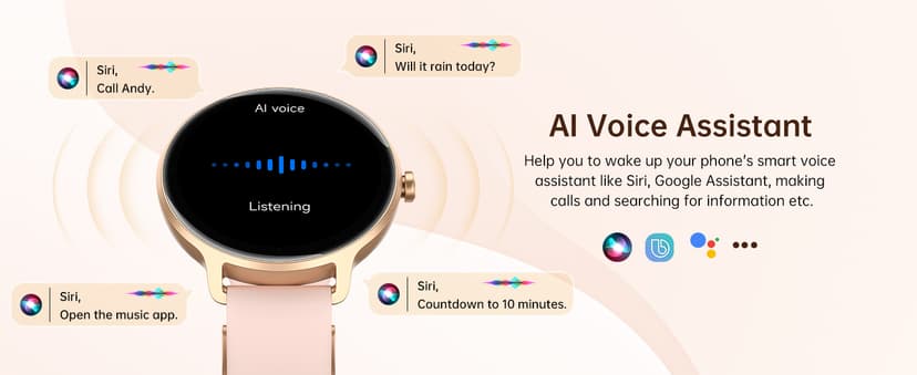 Smart Watch for Women, 1.27" AMOLED Screen Smartwatch with Answer/Make Call for iPhone/Android/Samsung, Fitness Tracker with 120+ Sport Modes, Heart Rate/Sleep/Health Monitor, IP68 Waterproof, 2 Bands