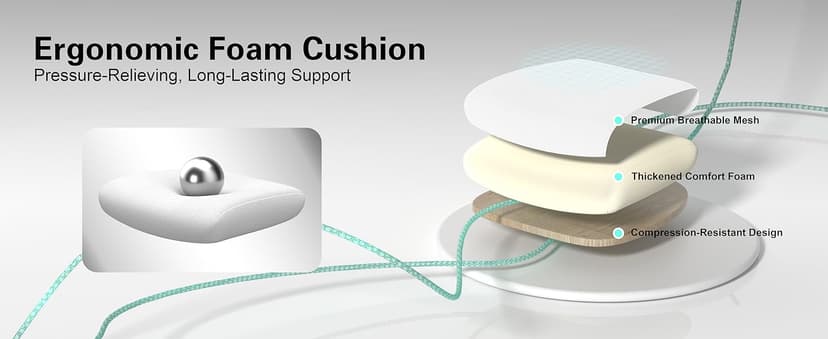 Office Desk Chair with Ergonomic Lumbar Support, Extra-Thick Seat Cushion, Flip-up Arms, Breathable Mesh Back, Computer Task Chair for Home Office