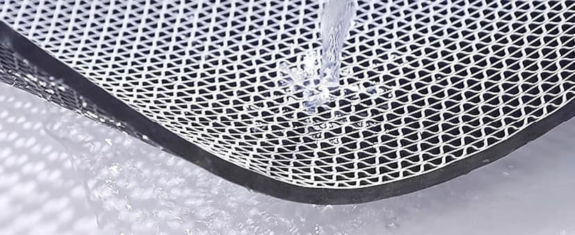 Drainage Non Slip Floor Mat 3x5 FT, Heavy-Duty PVC Rubber Runner Mat, Cuttable Flooring Roll for Wet Areas in Bathroom, Pool, Garage, Kitchen, Sauna, Indoor Outdoor Use, Gray