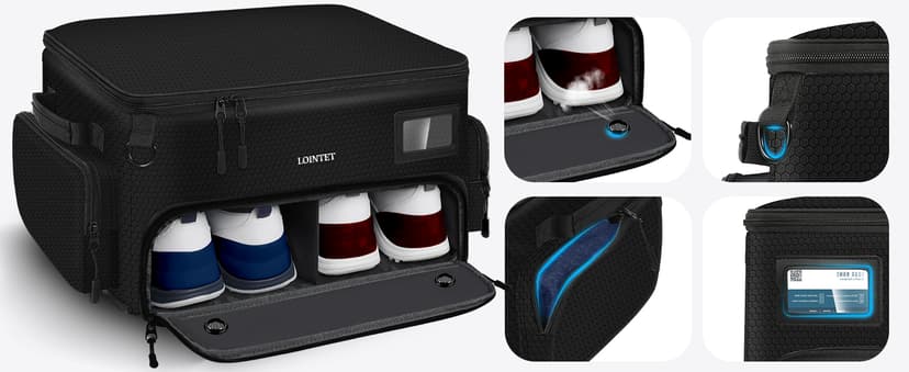 Golf Trunk Organizer, Waterproof Car Golf Locker with Separate Ventilated Compartment for 2 Pair Shoes, Golf Storage for Balls, Tees, Cap, Clothes, Gloves, Accessories, Gifts for Men, Women