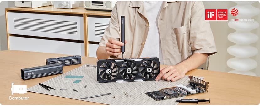 Fanttik E1 Max Electric Screwdriver, Mini Precision Screwdriver Set, 50 Magnetic Bits, Magnetic Storage, 5/32‘’Hex, Repair Tool Kit for Electronics Phone Camera Laptop Watch (Grey)