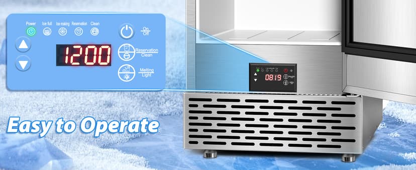 Under Counter Ice Maker, Ice Maker Machine Commercial, 120Lbs/24H with 35lbs Storage Bin, 40Pcs Cubes in 10Mins, Built in Ice Machine for Home Office Commercial