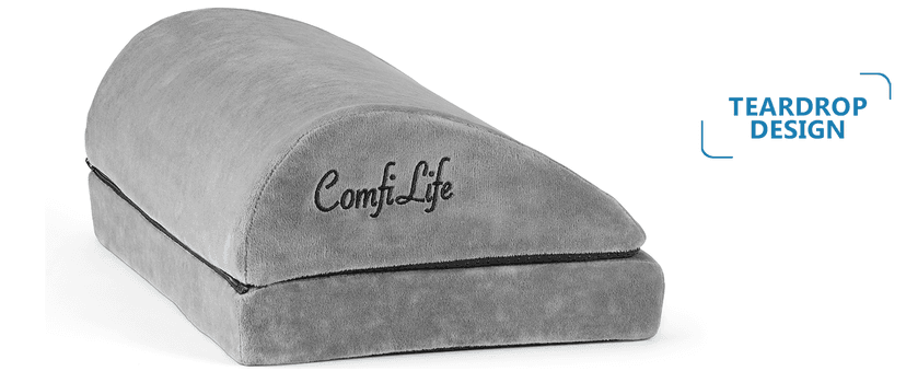 ComfiLife Foot Rest for Under Desk at Work – Adjustable Desk FootRest for Office Chair, Gaming Accessories – Ergonomic Teardrop Design for Back, Hip & Leg Pain Relief – 100% Memory Foam (Gray)