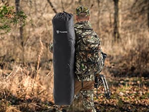 TIDEWE Hunting Blind 270°Full See Through with Windproof Curtain, Silent Magnetic Door & Sliding Windows, Pop Up Ground Blind with Carrying Bag, 300D Portable Tent