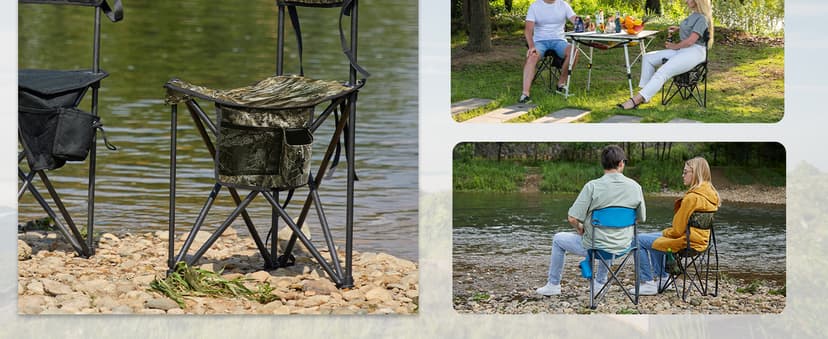 PORTAL Extra Large Quick Folding Tripod Stool with Backrest Fishing Camping Chair with Carry Strap