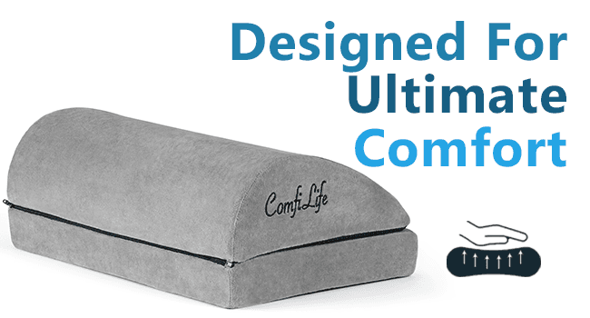 ComfiLife Foot Rest for Under Desk at Work – Adjustable Desk FootRest for Office Chair, Gaming Accessories – Ergonomic Teardrop Design for Back, Hip & Leg Pain Relief – 100% Memory Foam (Gray)