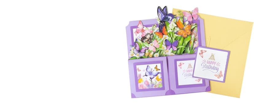 Happy Birthday Gifts Cards for Women, Daughter, Mom, Sister, Friend, Butterflies Greeting Card with Blank Notecard & Envelope Birthday Cards for Women, Butterfly Pop Up Card Box B0FHW31JY5