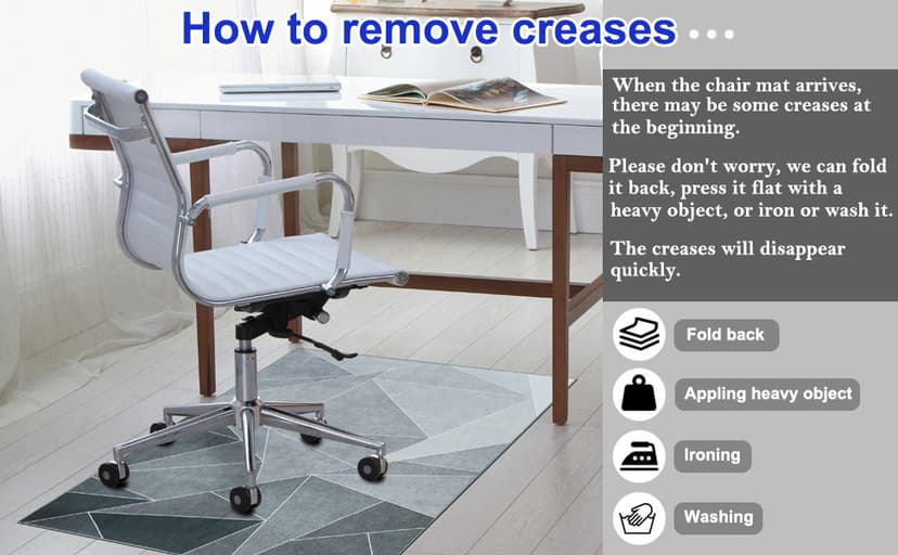 Office Chair Mat for Hardwood Floor & Low-Pile Carpet,36"*48" Highly Premium Quality Protector Floor Mat,Desk Chair Mat - Anti-Slip Carpet Chair Mats for Laminate/Tile Floor Black Grey