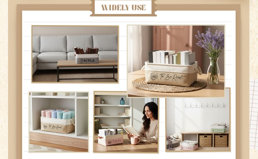 Gift for Book Club Members, To Be Read Organizer, Linen Canvas Bin with Handles for Reading Accessories Bookworm Decor Marsui 1 Pcs TBR Basket Book Lover Gifts for Women Book Storage Bin Bookish B0DSPS3KRY