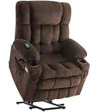 MCombo Power Lift Recliner Chair with Extended Footrest for Elderly People, Fabric 7283 (Dark Gray, Large)