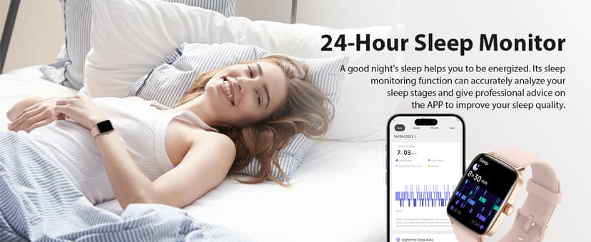 Smart Watch for Women, 2025 New Smartwatch (Answer/Make Call) for iPhone/Android, 1.85" HD Dynamic Dial Fitness Tracker with 110+ Sport Modes, Sleep/Health Monitor, IP68 Waterproof, with 2 Bands