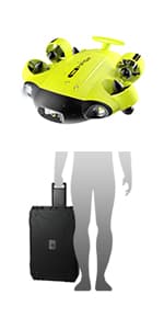FIFISH QYSEA V6 Expert M100 with 6 Hours Working Time, AI Vision Lock Underwater Drone, QYSEA Underwater Robot with EPP Case, Q-Interface, Portable ROV with 4K Camera, 330ft Dive