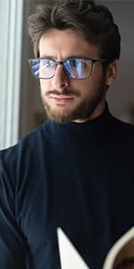 BLUEMOKY Blue Light Reading Glasses for Men,Sport Square Frame Readers, Anti Glare Computer Glasses