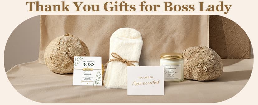 Best Boss Gift for Women, Unique Appreciation Gift Baskets for Boss Female Leader w 16OZ Glass Cup LUICONMO Thank You Gifts for Boss Lady, Bosses Day Gifts for Women B0H695G897
