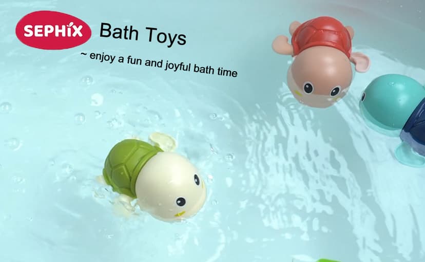 SEPHIX Bath Toys for Toddlers 1-3, Cute Swimming Turtle Bath Toys for 1 2 Year Old Boy Girl Gifts, Water Pool Toys for Baby Toddler Toys Age 1-4, Wind-up Infant Bathtub Toys, 3 Pack