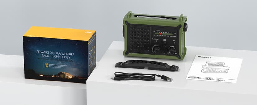 AM FM NOAA Weather Radio Battery Operated with 2-Mode LED Flashlight Cell Phone Charger Dual Outputs SOS Solar Radio Emergency Hand Crank 12000mAh with Clear Signal B0F4QW1PP1