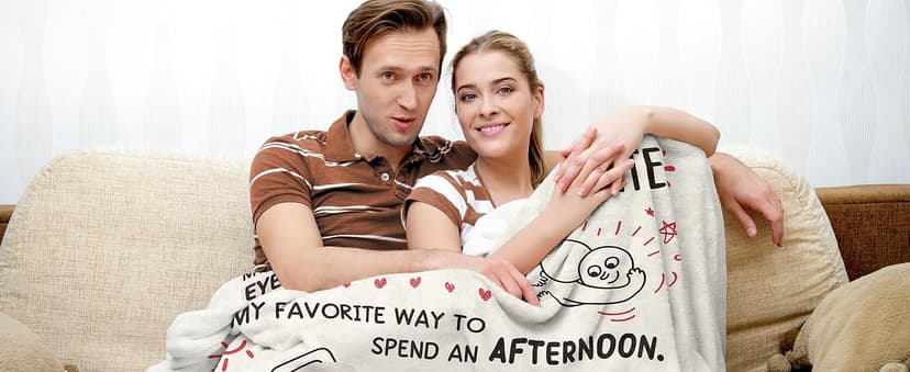 Craftique Birthday Gifts for Girlfriend Boyfriend- I Love You Blanket for Him Her- Romantic Girlfriend Gifts Anniversary, Funny Soft Blanket Gift for Him Her Husband Wife Fiance, 60”×50”