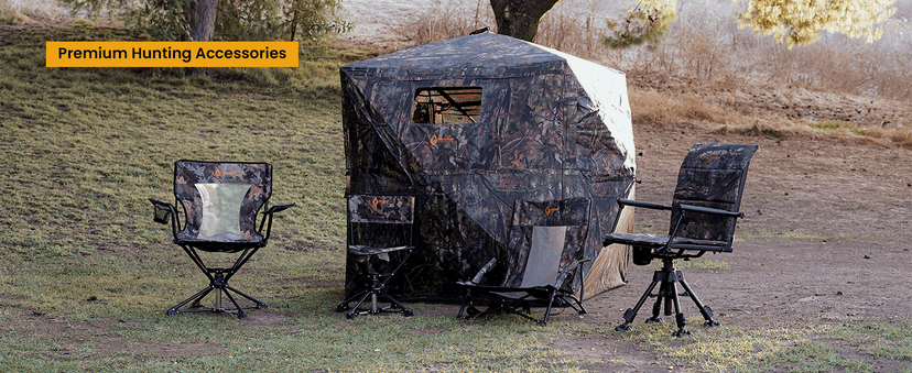 ARROWHEAD OUTDOOR Wide Folding 360° Hunting Swivel Blind Chair with Removable Camouflage Seat Pad, Armrest, No-Sink Feet, Shoulder Strap, Mesh Chair, Adjustable Height