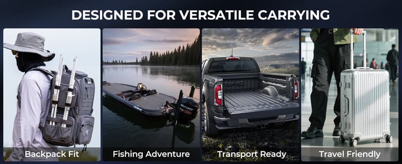 KastKing Centron Lite Travel Fishing Rod and Reel Combo, Packable Twin-Tips Spinning & Baitcaster Combos, Lightweight IM6 Graphite, Portable Multi-Piece Kit for Bass Trout, Freshwater Travel