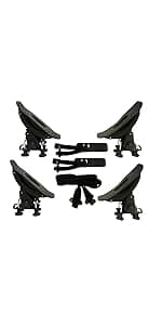 TMS Kayak Roof Racks for 2 Kayaks - Dual Universal Fit Carriers Include Two Sets of Straps for Cars, Trucks and SUVs - Easy to Mount J-Bar Style Carriers for Kayaks Canoes Paddleboards and Surfboards