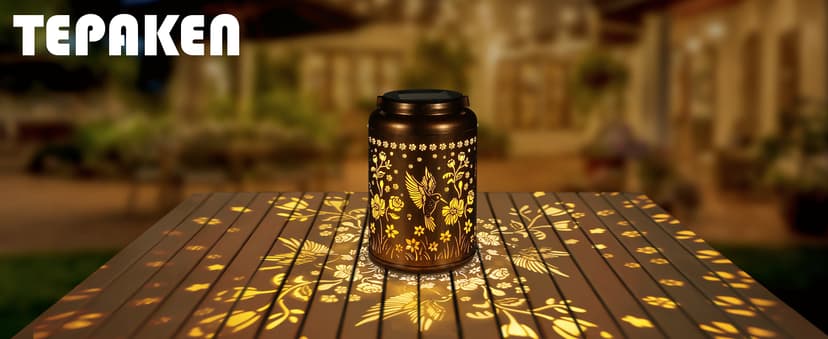 Solar Lanterns Outdoor Waterproof Hummingbird Garden Decor Gifts for Women Mom Grandma Hanging Solar Lights Metal Solar Decoration Outside for Yard, Patio, Backyard, Porch