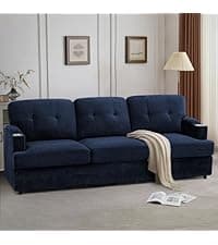 Lesofair 84" L-Shape Pull Out Sofa Bed with Adjustable Backrest, Upholstered Sectional Sleeper Sofa with Storage Chaise, Suede Leather Reversible Couch Bed with USB Port for Living Room, House, Brown