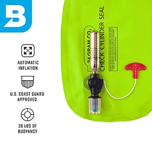 BLUESTORM Cirro 26 Automatic/Manual Inflatable Life Jacket PFD for Adults (Apex Black) | US Coast Guard (USCG) Approved Self Inflating Life Vest Preserver