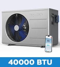 Inverter Electric Pool Heater for Inground Pool 120000 BTU Swimming Pool Heat Pump Above Ground Pool Heater 220V 33000 Gallon Heating or Cooling WiFi Control Schedule