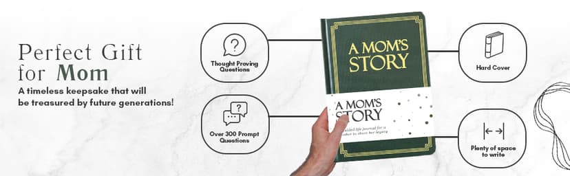 Mom's Life Story Journal (Hardcover): A Meaningful Keepsake for Mom to Share Her Journey and Memories, Book Includes 250+ Prompt Questions, Sentimental Gifts for Mother's Day, Birthday & Christmas