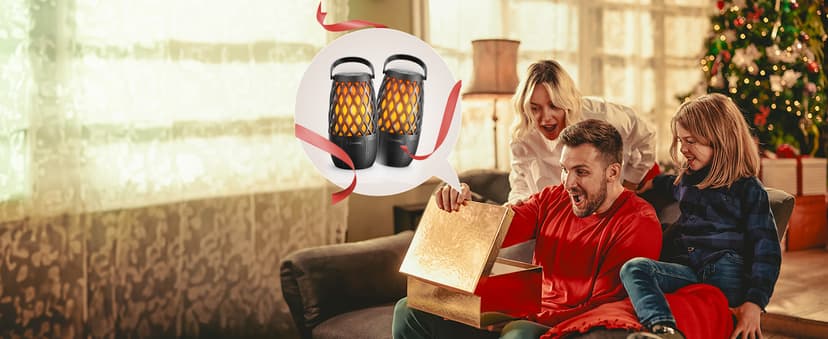 Upgraded Outdoor Speakers Gift for Men Bluetooth Speaker with lights Multi-Sync up to 100 Speakers Auto-Pairing HD Stereo Sound Cool Tech Gadgets for Him IPX5 Waterproof for Outside|Patio|Porch